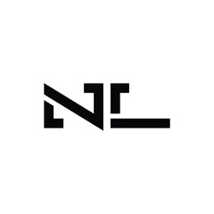 NL monogram logo design letter text name symbol monochrome logotype alphabet character simple logo