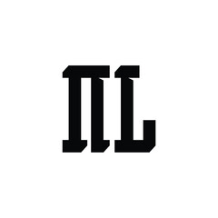 NL monogram logo design letter text name symbol monochrome logotype alphabet character simple logo