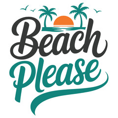 Naklejka premium Summer beach T-Shirt Design Vector Art & Illustration