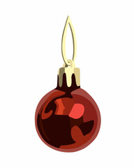 Vector isolated illustration of Christmas tree decorations.