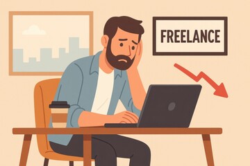 Freelancer experiencing decrease in work opportunities due to economic crisis