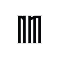 NM monogram logo design letter text name symbol monochrome logotype alphabet character simple logo
