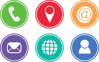 Collection of contact icons in circular frames