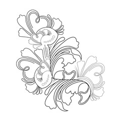  An illustration of a vectors different type of  flowers in continuous line art drawing style.