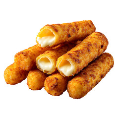Crispy Mozzarella Sticks against transparent background