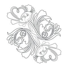  An illustration of a vectors different type of  flowers in continuous line art drawing style.