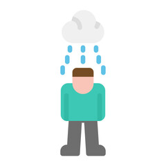 Depression icon vector image. Can be used for CBD Oil.