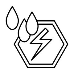 Hydroelectricity Vector Line Icon Design