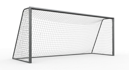 Obraz premium Empty White Soccer Net on a Field 