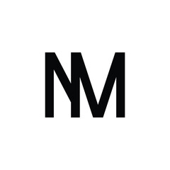 NM monogram logo design letter text name symbol monochrome logotype alphabet character simple logo