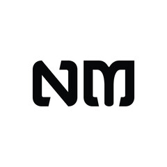 NM monogram logo design letter text name symbol monochrome logotype alphabet character simple logo