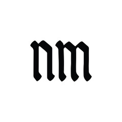 NM monogram logo design letter text name symbol monochrome logotype alphabet character simple logo