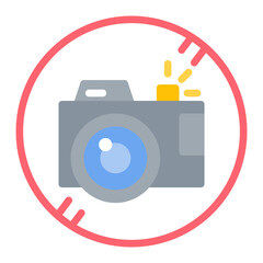 No Flash Photography icon vector image. Can be used for Museum.