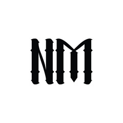 NM monogram logo design letter text name symbol monochrome logotype alphabet character simple logo