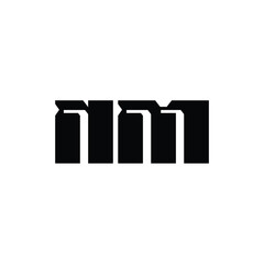 NM monogram logo design letter text name symbol monochrome logotype alphabet character simple logo