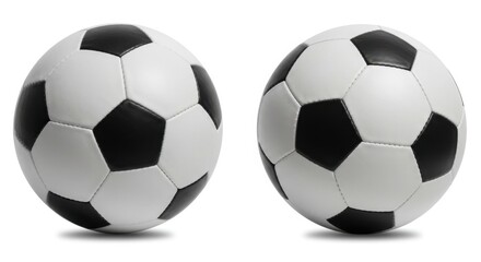 Classic Black and White Soccer Ball on White Background