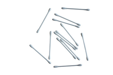 scattered cotton swabs without a background