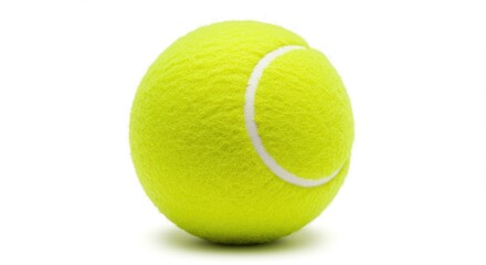 Glossy Tennis Ball on White Background