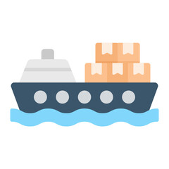 Cargo Barge icon vector image. Can be used for Shipping.