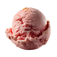 Strawberry Ice Cream Scoop against transparent background
