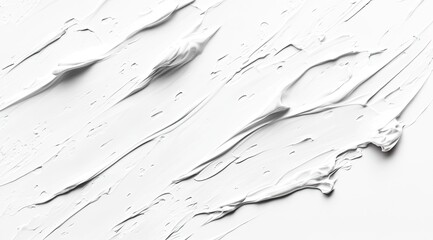 Abstract white paint strokes.  A textured surface, showcasing flowing,  impasto brushstrokes in shades of white