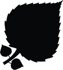 Serrated Leaf Stencil Silhouette Icon