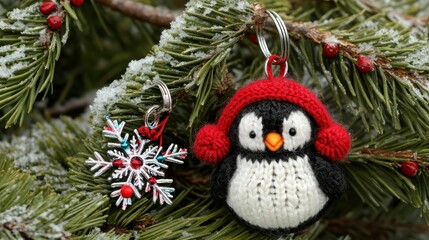 Obraz premium Festive winter decorations