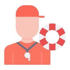 Lifeguard Male icon vector image. Can be used for Emergency Service.