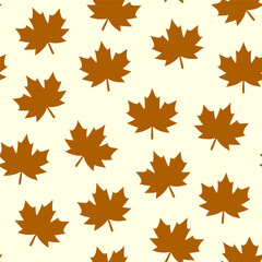 Obraz premium Seamless pattern with autumn maple leaves. Vector seamless fall leaves design for wallpaper, gift paper, textile, greeting cards