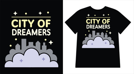 Dreamer Cityscape Vector Art: Inspirational Urban Skyline Illustration

