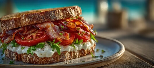Artisan blt a culinary delight in closeup elegance
