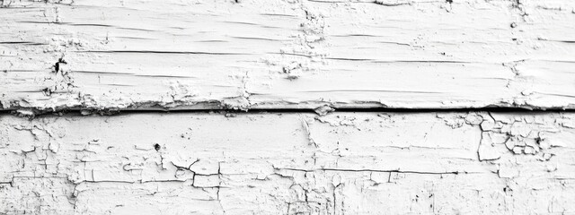 Obraz premium Weathered white wood planks with horizontal grain and cracked paint