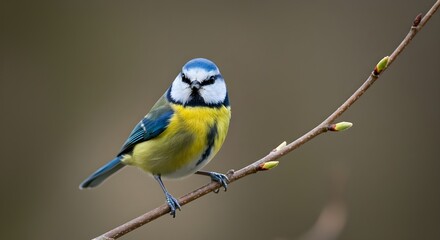 Blue tit on branch.