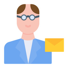 Post Office Clerk Male icon vector image. Can be used for Postal Service.