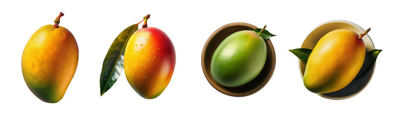  A single pic sour mango on transparent background top view