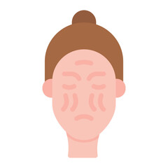 Wrinkles icon vector image. Can be used for Dermatology.