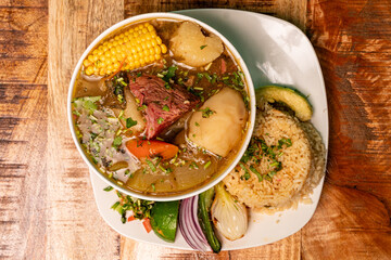 Guatemalan soup with vegetable and beef