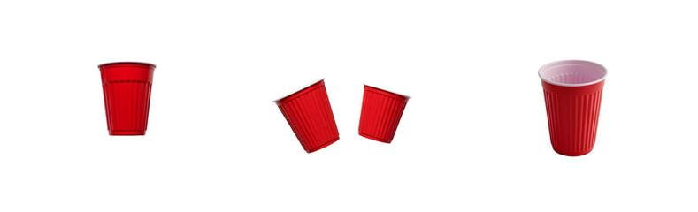 Conic Red Solo Cup Classic Party Drinkware with Ribbed Texture V5 transparent background