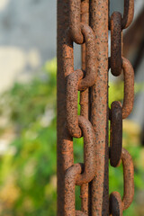 rusty metal chain