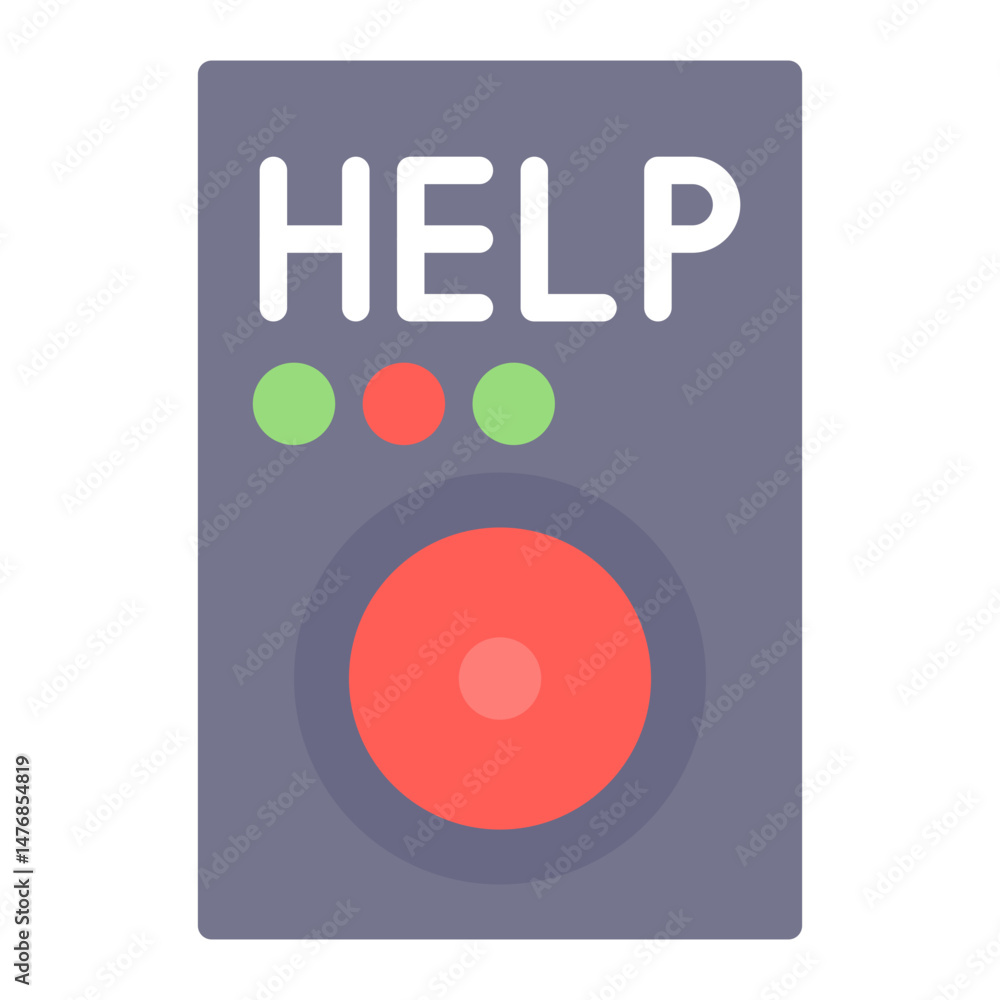 Poster emergency button icon vector image. can be used for nursing home.