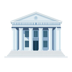 Obraz premium Courthouse Building Icon In Justice System Theme On isolated on a transparent background. High quality PNG, commercial use.