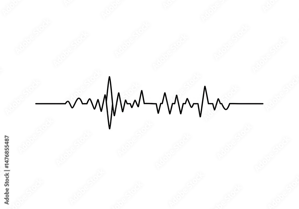 Aufkleber heartbeat pulse line graphic design element isolated on transparent background