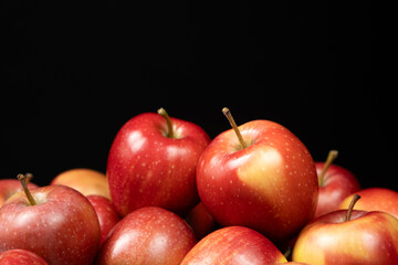 Fresh Organic Red Apples Close-Up View.