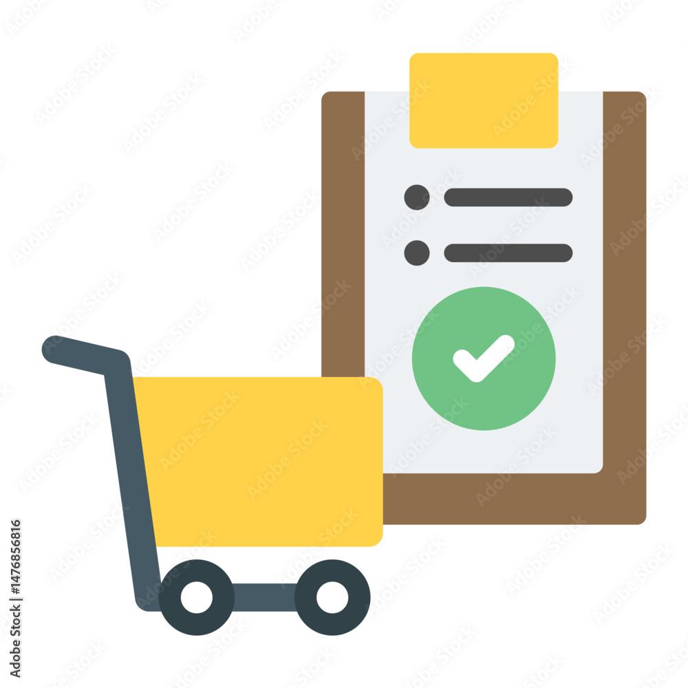 Poster cart confirmation icon vector image. can be used for ecommerce store.