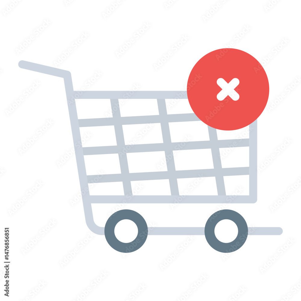 Poster cart declined icon vector image. can be used for ecommerce store.