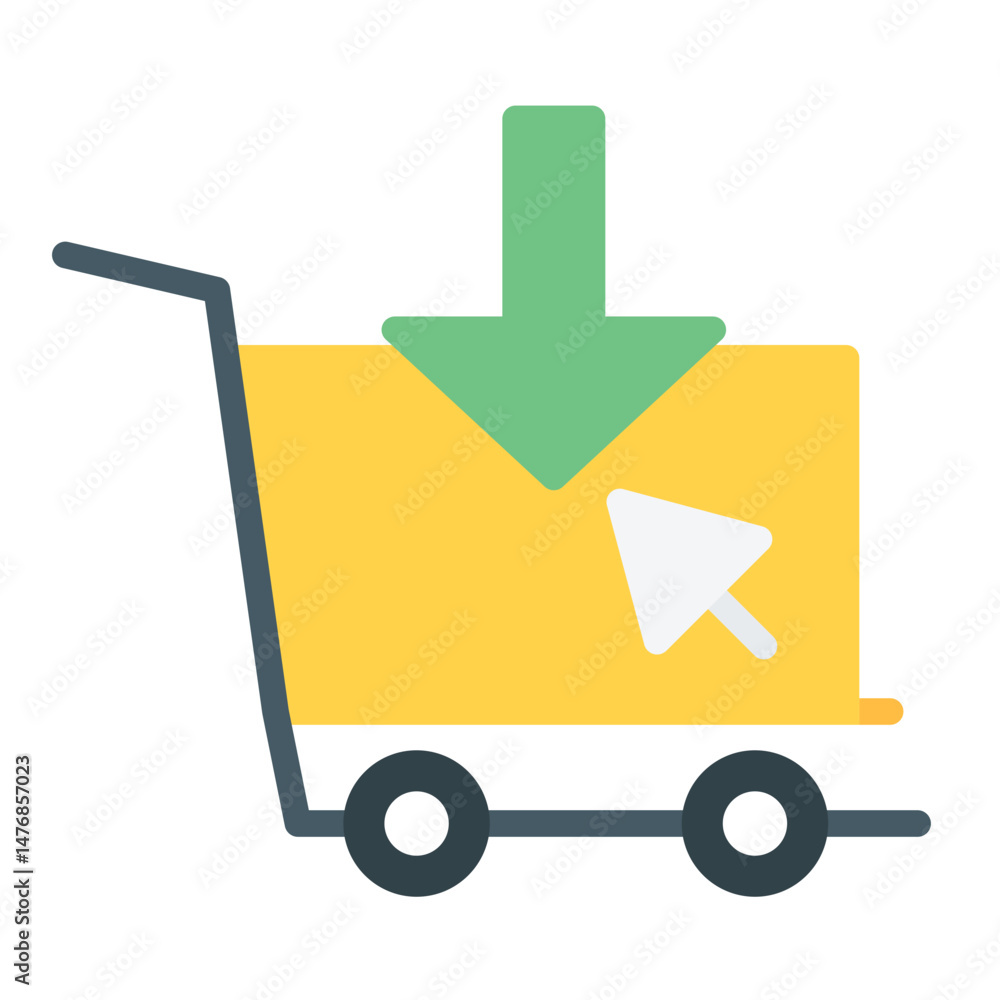 Poster cart order icon vector image. can be used for ecommerce store.