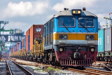 Obraz premium Cargo Train for Import Export of Goods 