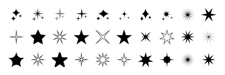 Stars Vector Icons. Sparkle symbols