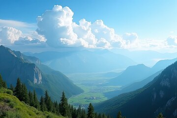 Fototapeta premium Awe-Inspiring Mountain Cloud Scene