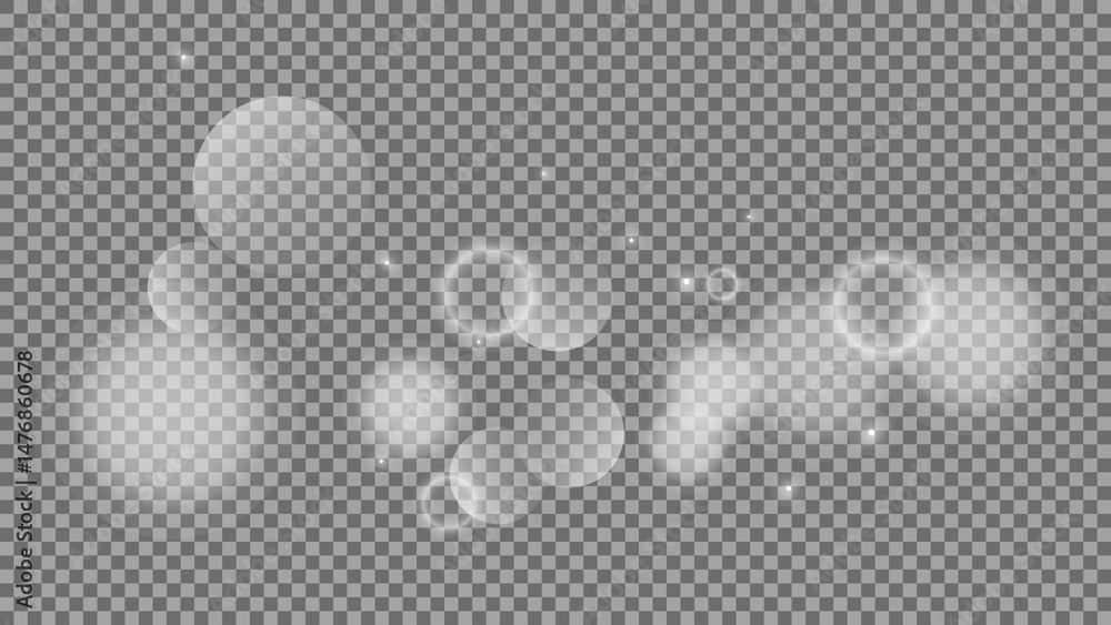 Poster bokeh circles on transparent background